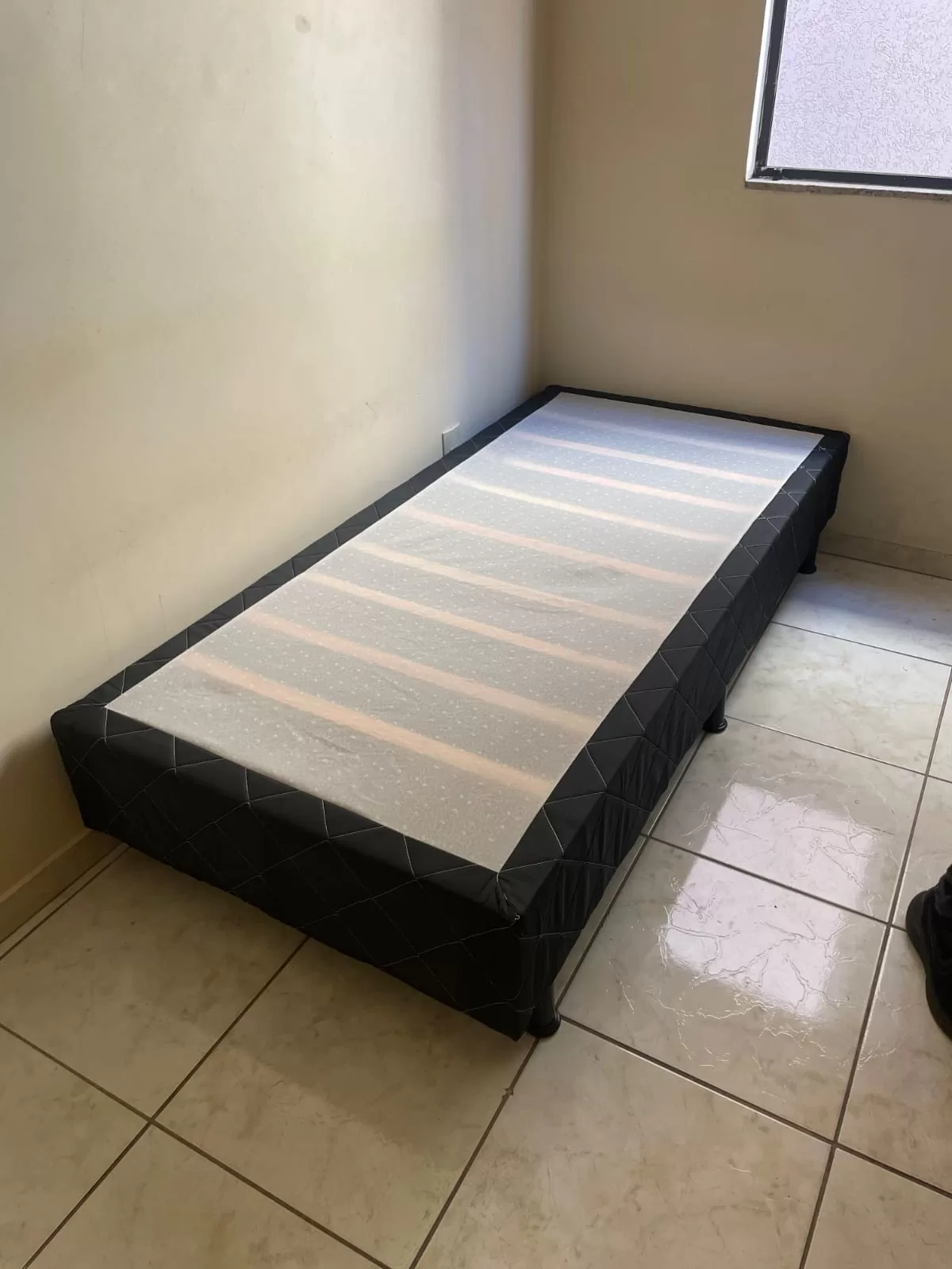 CAMA BOX SOLTEIRO 088X188 SOMIER PRETO
